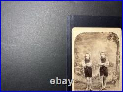 Rare PT BARNUM CDV WAINO and PLUTANOR The Wild Men of Borneo Sideshow Ephemera