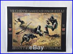Rare Print 1908 Winchester Gun Advert Poster Black Americana Men, Dog, Skunk Htf