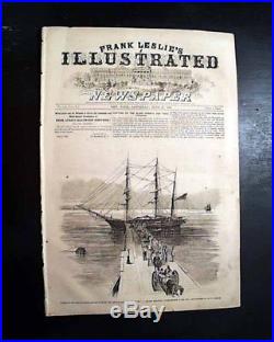 Rare SLAVE SHIP Slaver Capture Negroes Slaves PRINT Illustration 1860 Newspaper