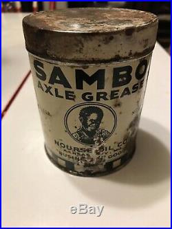 Rare Set Of Two Black Americana Grease Cans Old Black Joe And Sambo