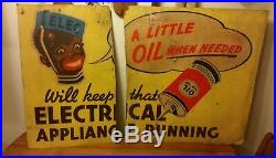 Rare Sign 1930s Home oiler 39×25 Black Americana Memora- Oil for Household