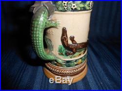 Rare Vintage Black Americana Mini Beer Stein Germay Black Minstrel Alligator