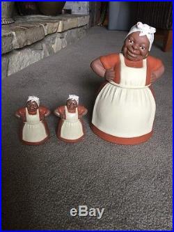 Rare Vintage Black Americana Sassy Mammy Cookie Jar Aunt Jemima Salt & Pepper