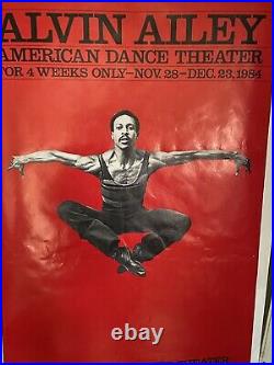 Rare Vintage Original 1984 Alvin Ailey American Dance Theatre Red Poster 25 X 38