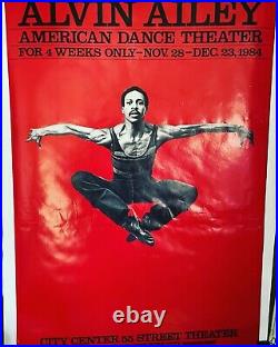 Rare Vintage Original 1984 Alvin Ailey American Dance Theatre Red Poster 25 X 38