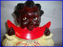 Rare Watermelon Mammy Pearl China Cookie Jar Very Special Black Americana