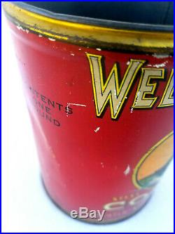 Rare Welcome Guest Brand Coffee Tin Can No Reserve Auction Black Americana