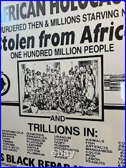 Rare vintage African Holocaust poster 1991 16 X 24 frame African American