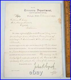 Rare1892 Letter Signed Former Slave John R. Lynch Early Black US Congressmen