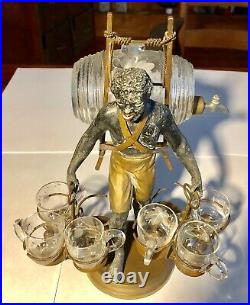 Reduced! Rare Vintage African American Black Collectible Figurine Keg/glasses