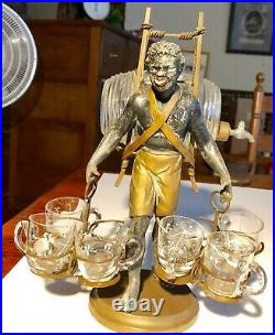 Reduced! Rare Vintage African American Black Collectible Figurine Keg/glasses