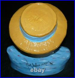 Rick Wisecarver Black Americana Cookie Jar Man with Straw Hat
