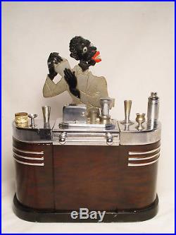 Ronson Art Deco Touch Tip Cigarette Lighter Black Americana Bartender Antique