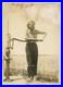 Rugged African American Girl 1940 Sexy Black Country Farm Hand Pump Photo J14552