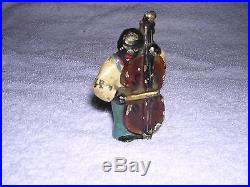 Set Of 5 Antique Cast Iron Black Americana Hubley Swing Band Miniature Figures