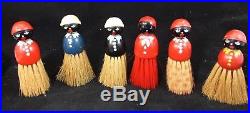 SET OF 6 Black Americana Wooden Mammy Clothes/Crumb Brushes