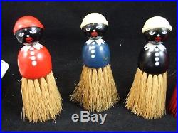 SET OF 6 Black Americana Wooden Mammy Clothes/Crumb Brushes