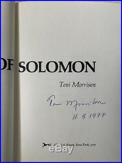 SIGNED Song of Solomon by Toni Morrison 1st/1st SIGNED TWICE