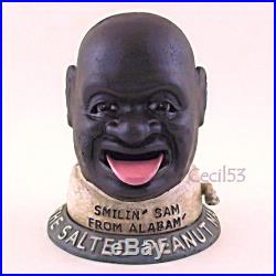 SMILIN' SAM FROM ALABAM' PEANUT MAN CAST IRON MECHANICAL BANK BLACK AMERICANA