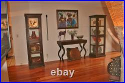 Sculpture Black Americana Art Sisters WithLocks Ceramic Bowl 15D X 5H VTG