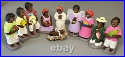 Set-10? African-American Black Americana Ceramic Figurines Nativity Hand Painted