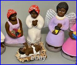 Set-10? African-American Black Americana Ceramic Figurines Nativity Hand Painted
