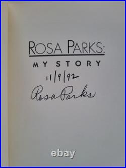 Signed Rosa Parks My Story Biography 1992 First Edition Hardcover Haskins Vg
