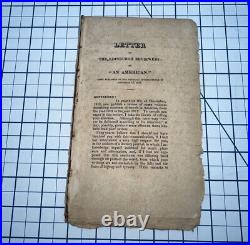 Slavery & Abolitionist 1819 LETTER TO EDINBURGH AN AMERICAN Black Americana