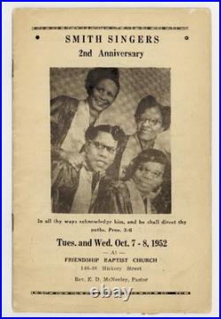Smith Singers 1952 African American Quartet Gospel Soul Buffalo NY Black Program