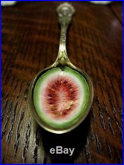 Sterling Silver Spoon Enamel Watermelon-black Americana -, Gorham
