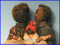 Superior Folk Art Group American CIVIL War Slave Hand Sewn Dolls Aafa