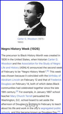 THE NEGRO IN OUR HISTORY 1922Carter G WoodsonThe Start Of Black History Month