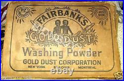 TRUE BLACK AMERICANA 1920s FAIRBANKS GOLD DUST TWINS LARGE SHIPPING BOX RARE