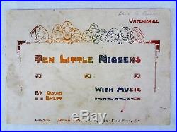 Ten Little Nggers Brett Davis 1910 Dean London Untearable Black Americana Book
