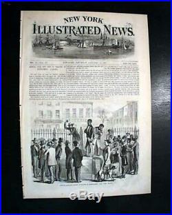 Terrific SLAVERY AUCTION Slaves Sale at Montgomery Alabama PRINT 1856 Newspaper