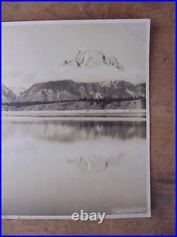 Teton Range & Jackson Lake Wyoming 1923 Panorama Photo Schnitzmeyer Rare NPRR