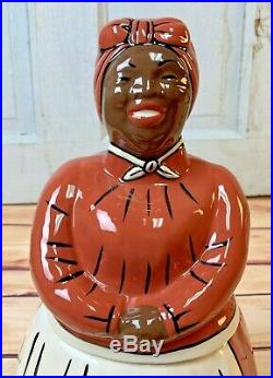 The New Rose collection Red Mammy Cookie Jar Blk Americana Rose Saxby