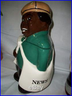 The Paper Boy Cookie Jar Alfano Pottery Very Special Black Americana Cookie Jar