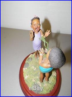 Thomas Blackshear Ebony Visions Surprise Figure On Wood Base 2001 With Box