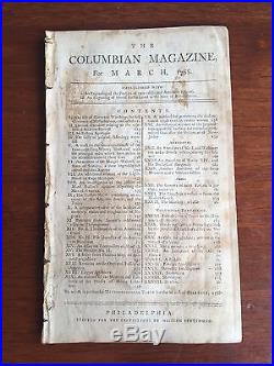 Thomas Jefferson On Slavery In Original March 1788 Issue Of Columbian Magazine