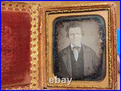 Three daguerreotype images quarter plate and two sixth plate MOP case ratty