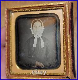 Three daguerreotype images quarter plate and two sixth plate MOP case ratty