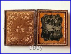 Tintype / Ambrotype, African American family, with case, uncommon