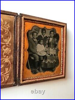 Tintype / Ambrotype, African American family, with case, uncommon