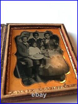 Tintype / Ambrotype, African American family, with case, uncommon