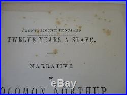 Twelve Years a Slave Black Americana Classic Antique Civil War Slavery 1855