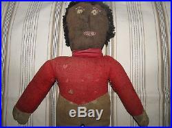 Two African American Black Folk Art Rag Dolls Antique Early Wonderful Pair