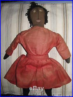 Two African American Black Folk Art Rag Dolls Antique Early Wonderful Pair