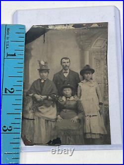 UNUSUAL Mixed Race Family Studio Tintype Photo White Husband Hispanic Wife