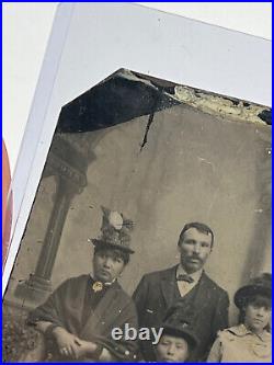 UNUSUAL Mixed Race Family Studio Tintype Photo White Husband Hispanic Wife